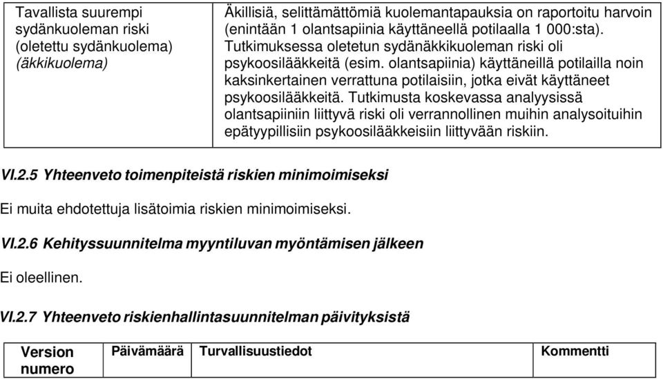 olantsapiinia) käyttäneillä potilailla noin kaksinkertainen verrattuna potilaisiin, jotka eivät käyttäneet psykoosilääkkeitä.