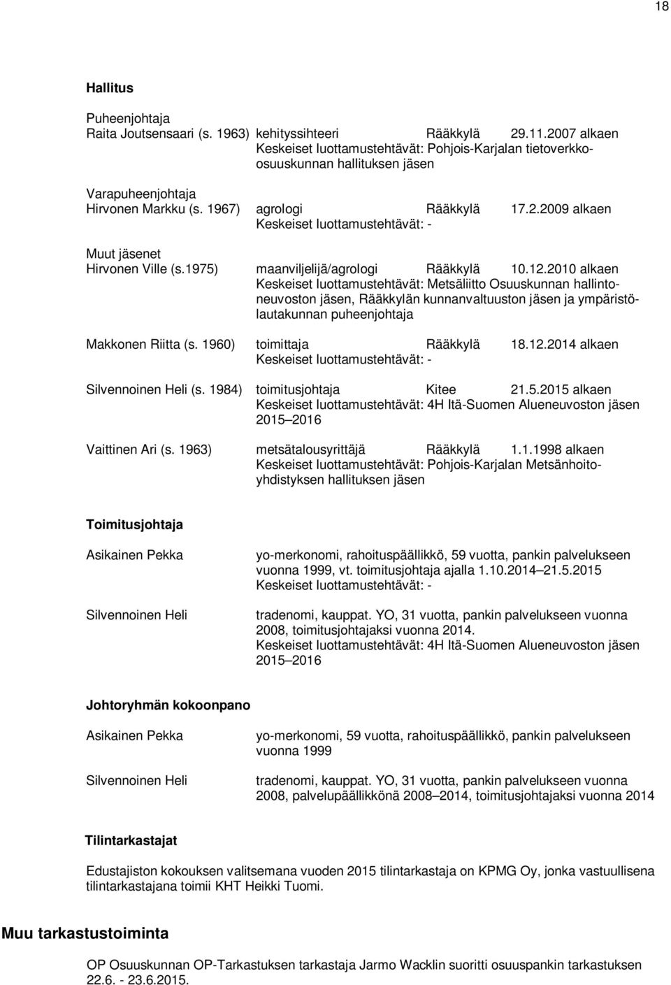 1975) maanviljelijä/agrologi Rääkkylä 10.12.