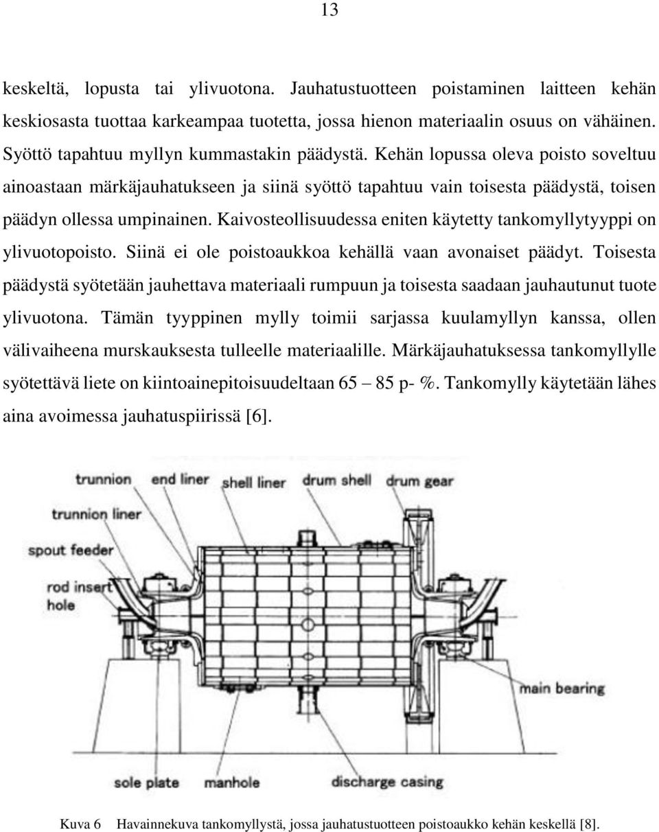 Kaivosteollisuudessa eniten käytetty tankomyllytyyppi on ylivuotopoisto. Siinä ei ole poistoaukkoa kehällä vaan avonaiset päädyt.