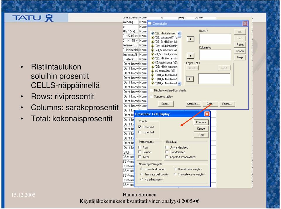 Rows: riviprosentit Columns: