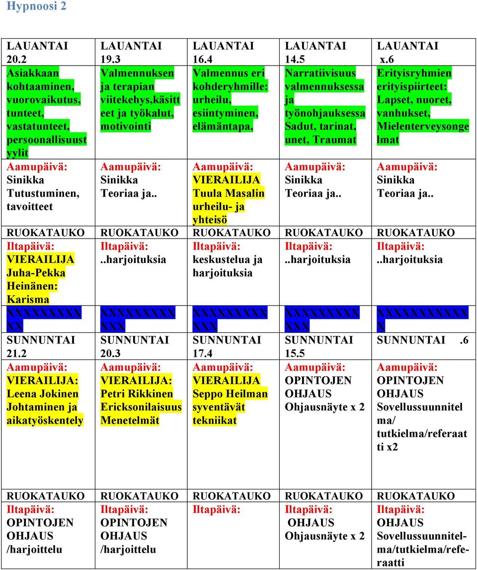 5 Narratiivisuus valmennuksessa ja työnohjauksessa Sadut, tarinat, unet, Traumat x.