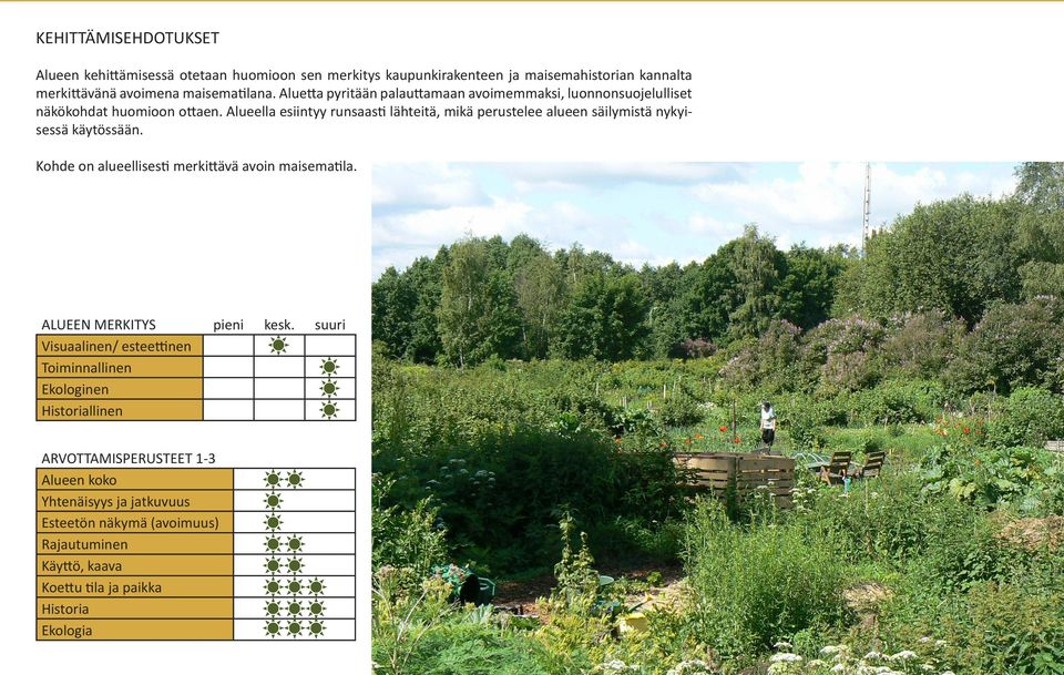 Aluetta pyritään palauttamaan avoimemmaksi, luonnonsuojelulliset näkökohdat huomioon ottaen.