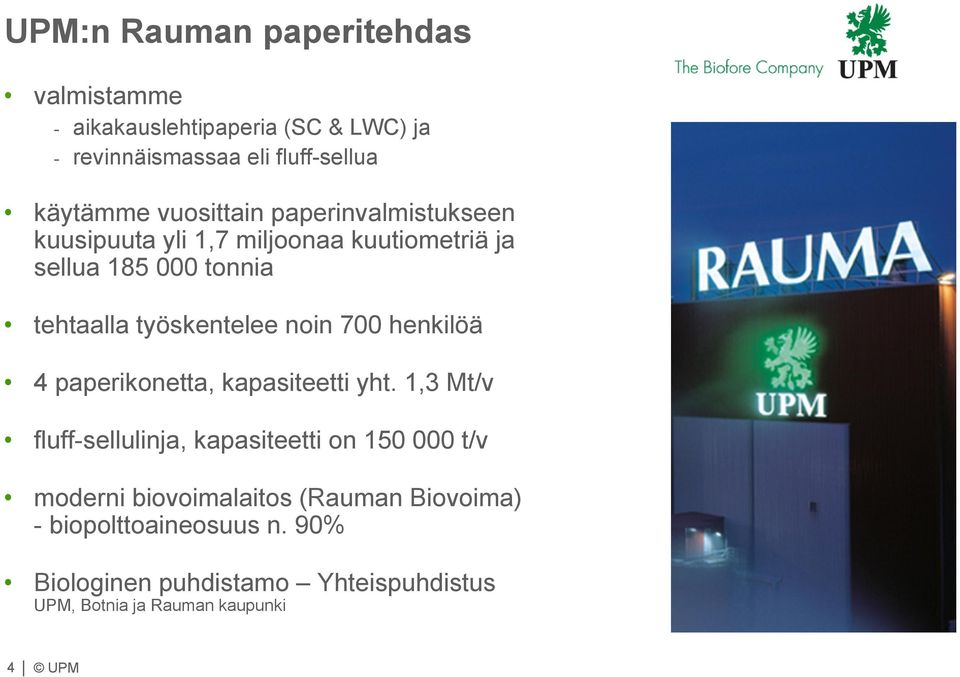 noin 700 henkilöä 4 paperikonetta, kapasiteetti yht.