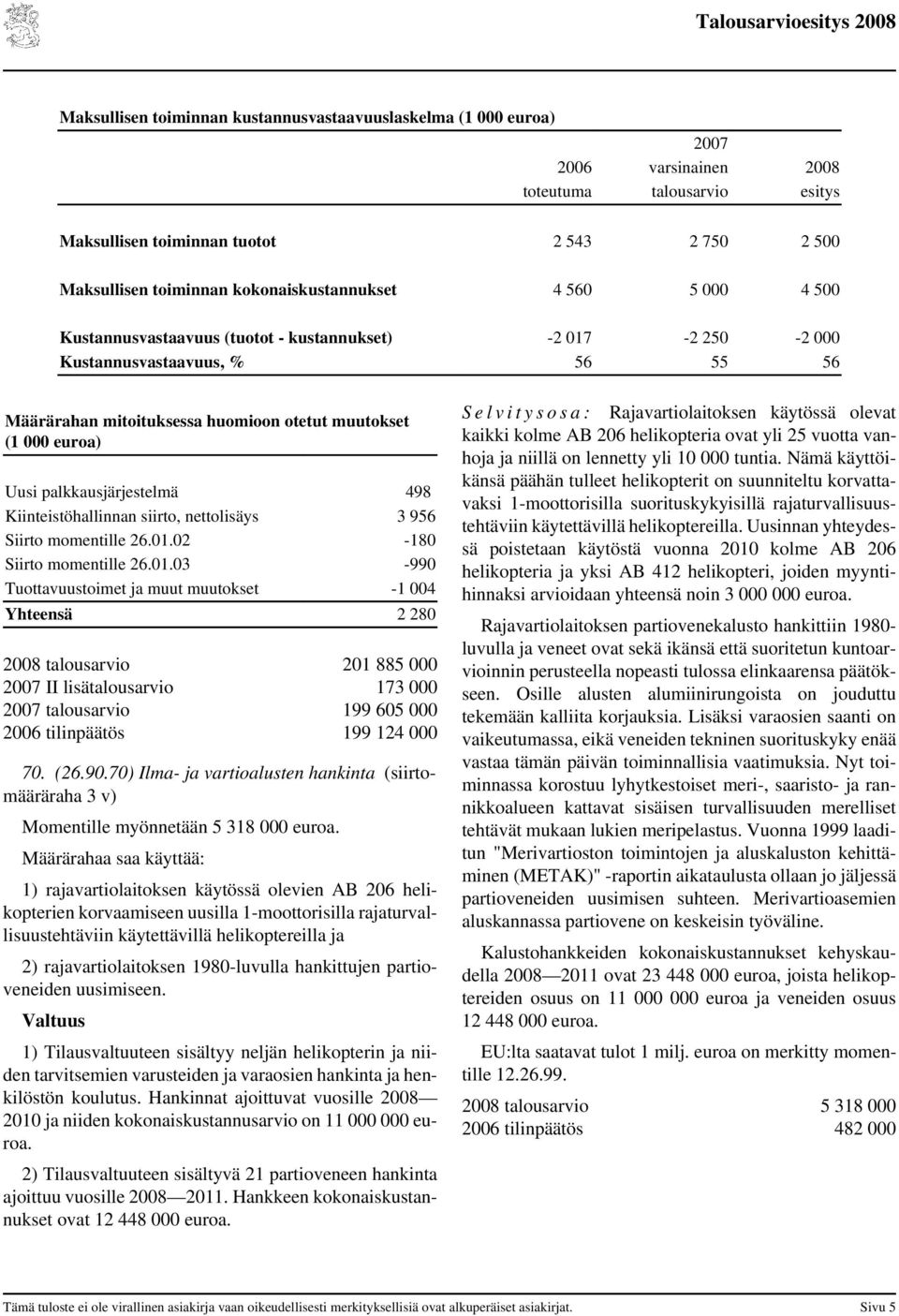 Kiinteistöhallinnan siirto, nettolisäys 3 956 Siirto momentille 26.01.