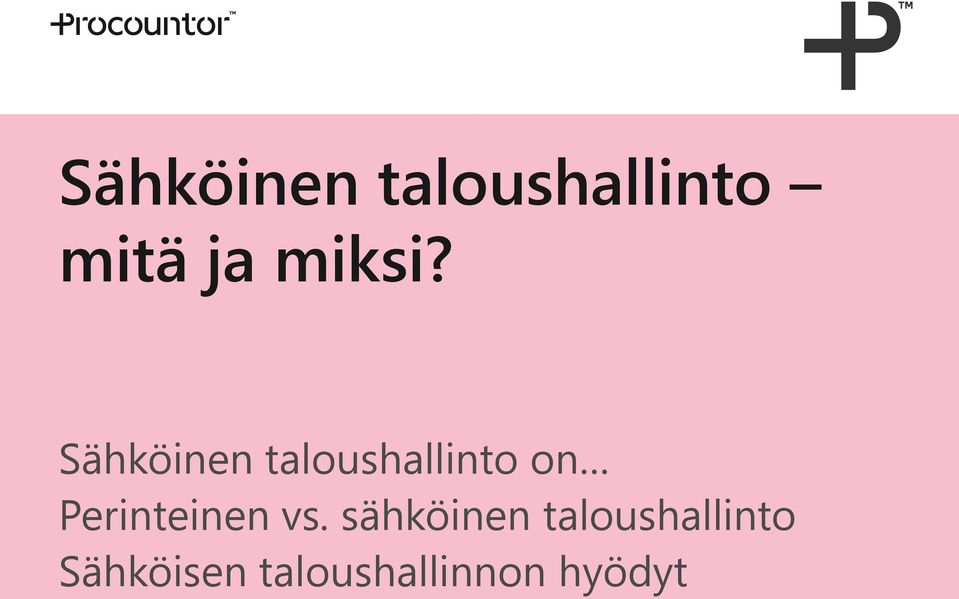 Sähköinen taloushallinto on