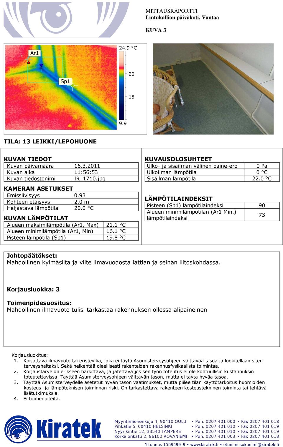 8 C Pisteen () 90 Alueen minimilämpötilan ( Min.