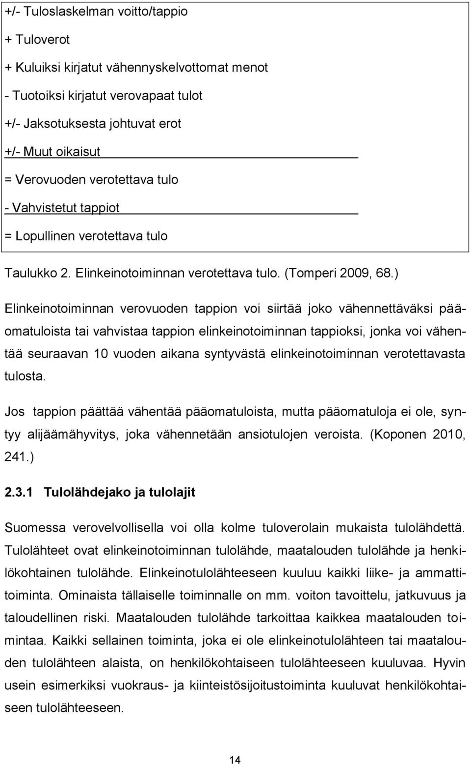 ) Elinkeinotoiminnan verovuoden tappion voi siirtää joko vähennettäväksi pääomatuloista tai vahvistaa tappion elinkeinotoiminnan tappioksi, jonka voi vähentää seuraavan 10 vuoden aikana syntyvästä