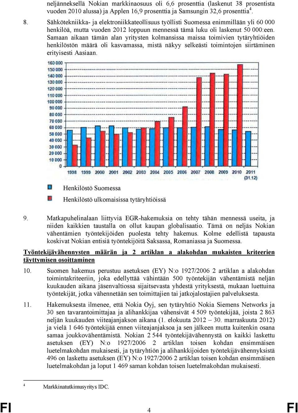 Samaan aikaan tämän alan yritysten kolmansissa maissa toimivien tytäryhtiöiden henkilöstön määrä oli kasvamassa, mistä näkyy selkeästi toimintojen siirtäminen erityisesti Aasiaan.