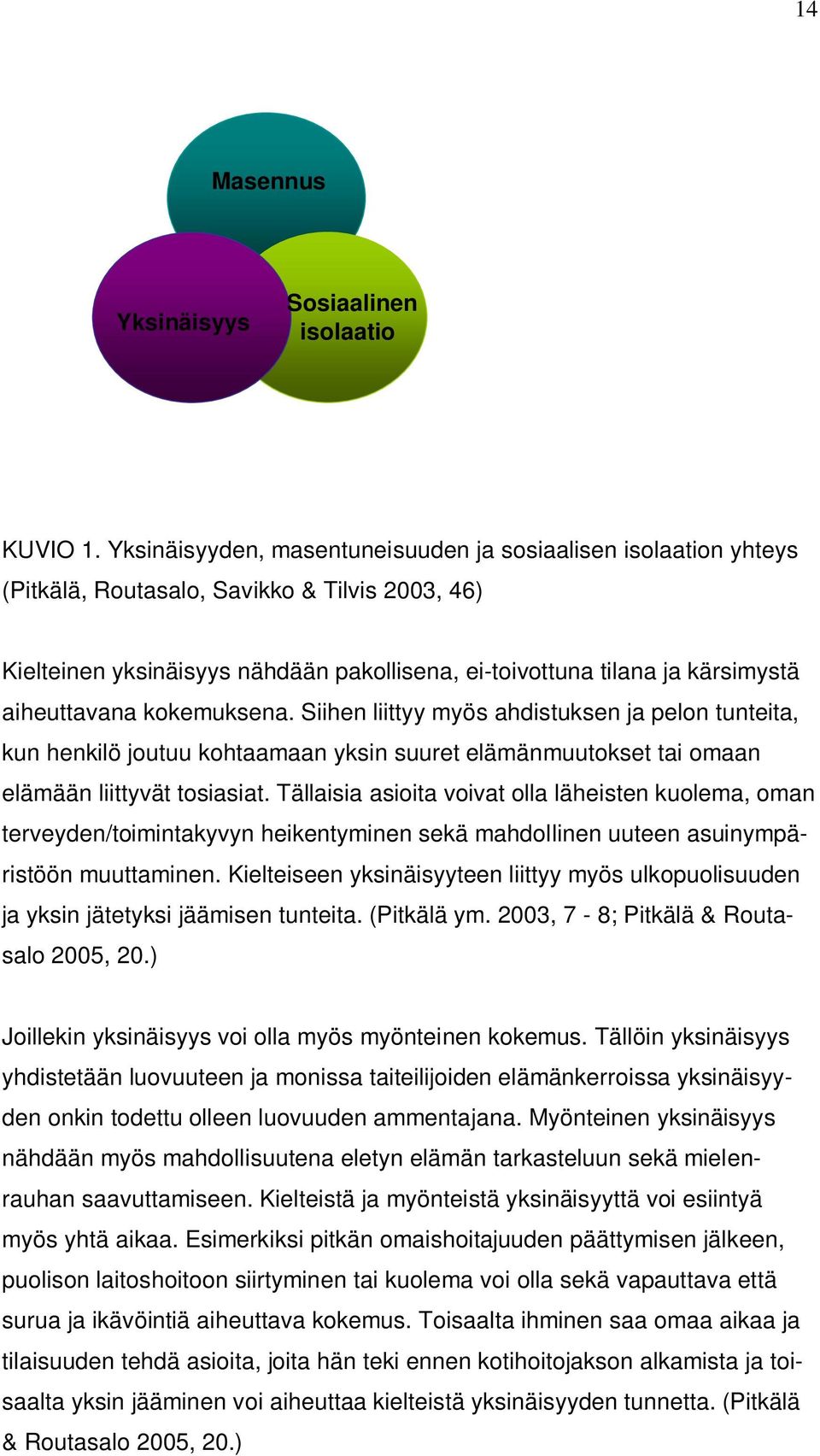 aiheuttavana kokemuksena. Siihen liittyy myös ahdistuksen ja pelon tunteita, kun henkilö joutuu kohtaamaan yksin suuret elämänmuutokset tai omaan elämään liittyvät tosiasiat.