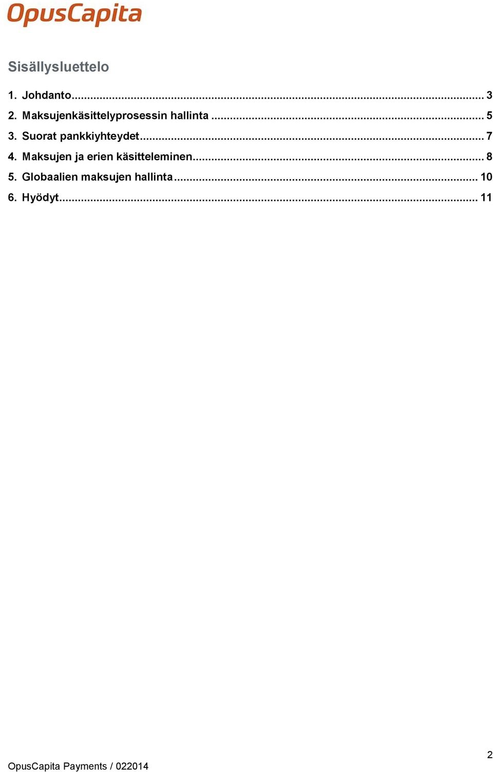 Suorat pankkiyhteydet... 7 4.