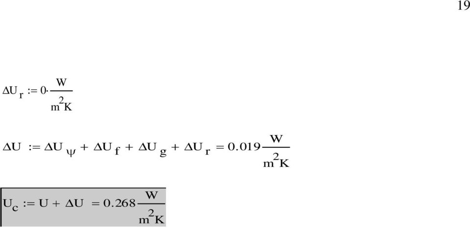 0.019 W m 2 K U