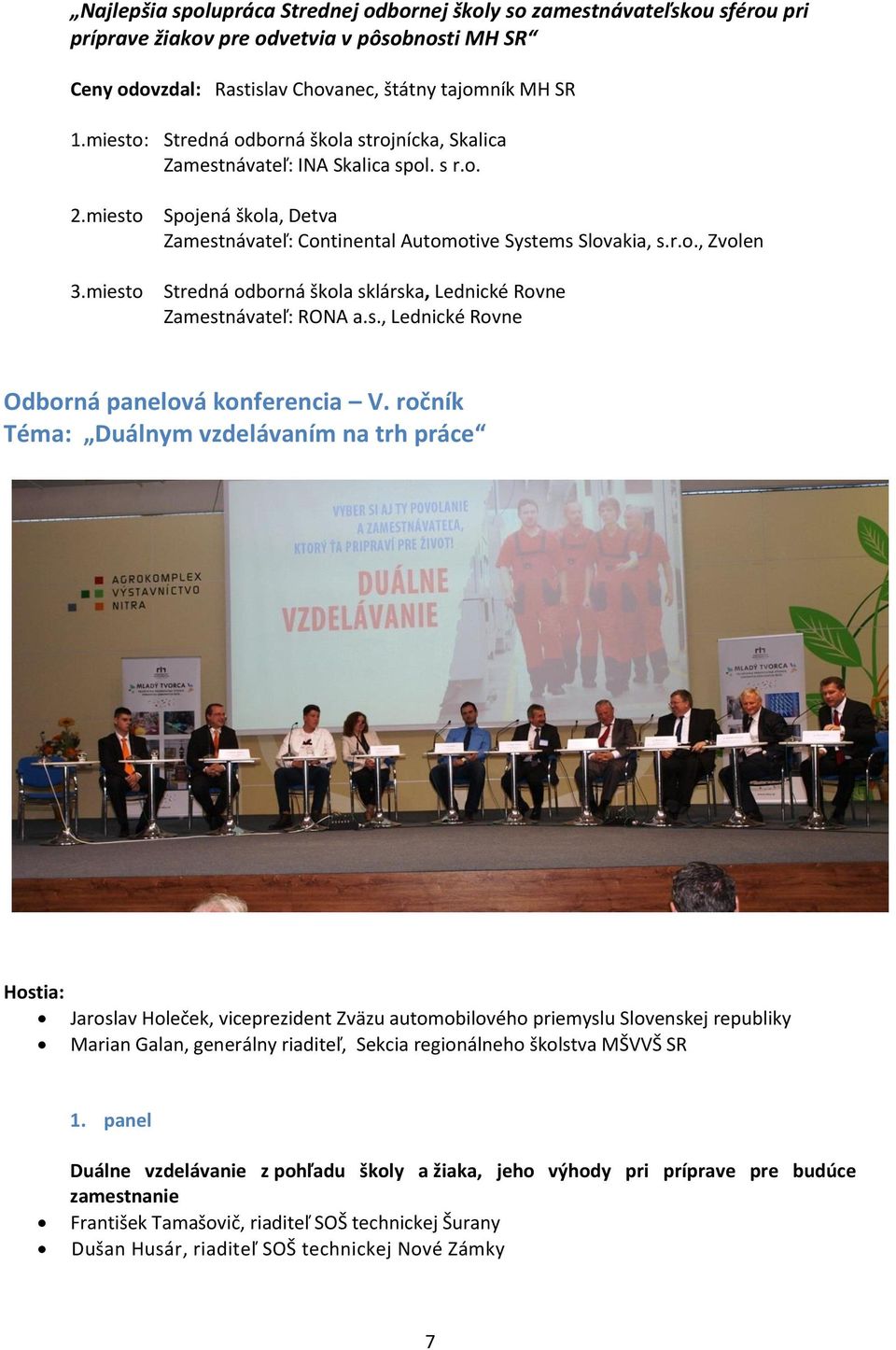 s., Lednické Rovne Odborná panelová konferencia V.