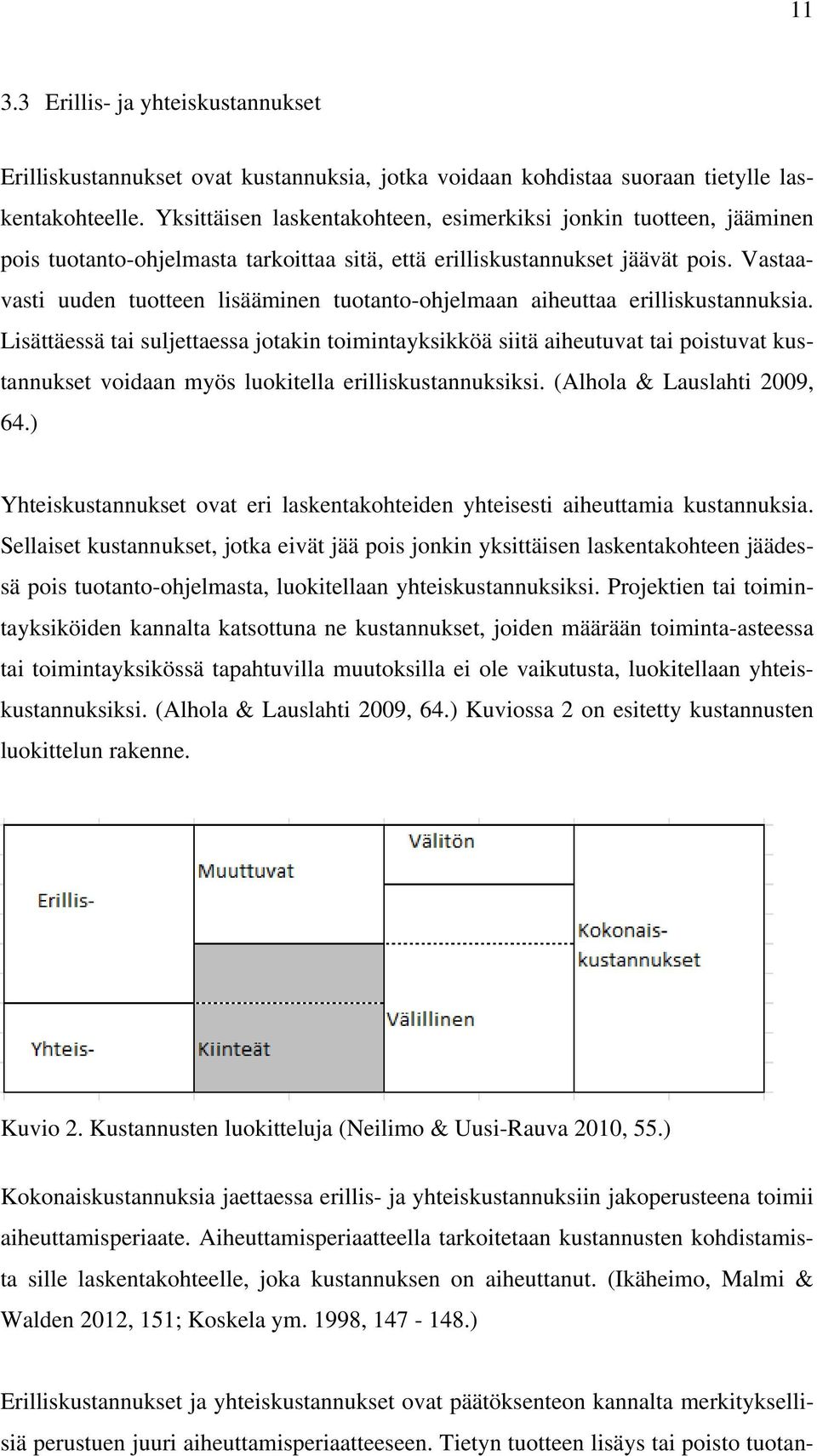Vastaavasti uuden tuotteen lisääminen tuotanto-ohjelmaan aiheuttaa erilliskustannuksia.
