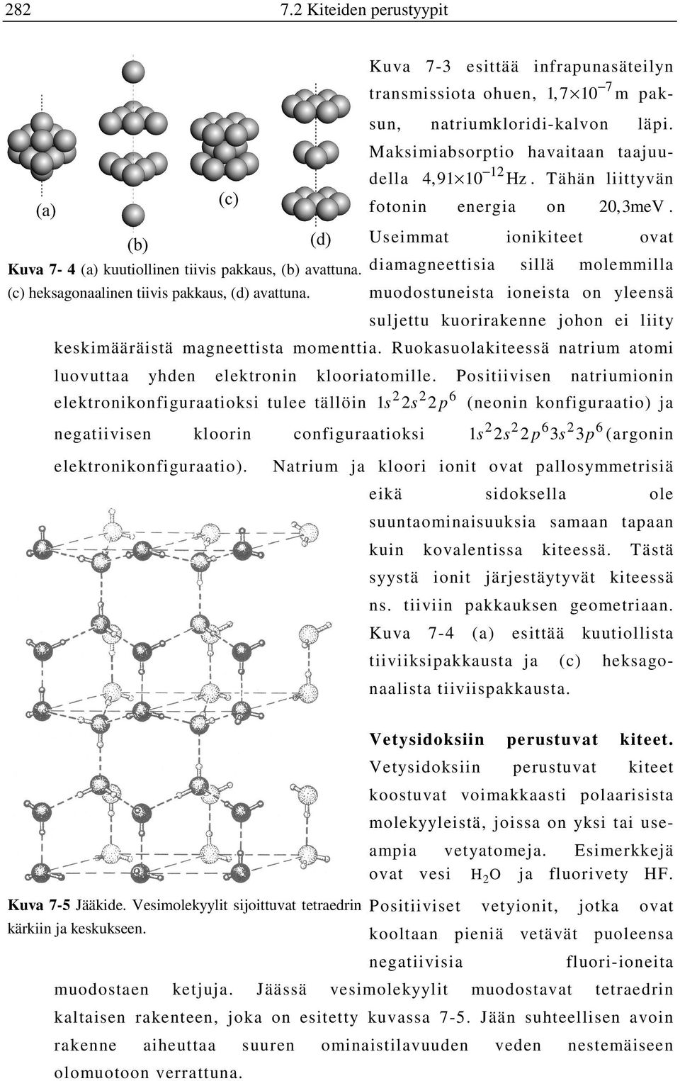 diamagneettisia sillä molemmilla (c) heksagonaalinen tiivis pakkaus, (d) avattuna. muodostuneista ioneista on yleensä suljettu kuorirakenne johon ei liity keskimääräistä magneettista momenttia.