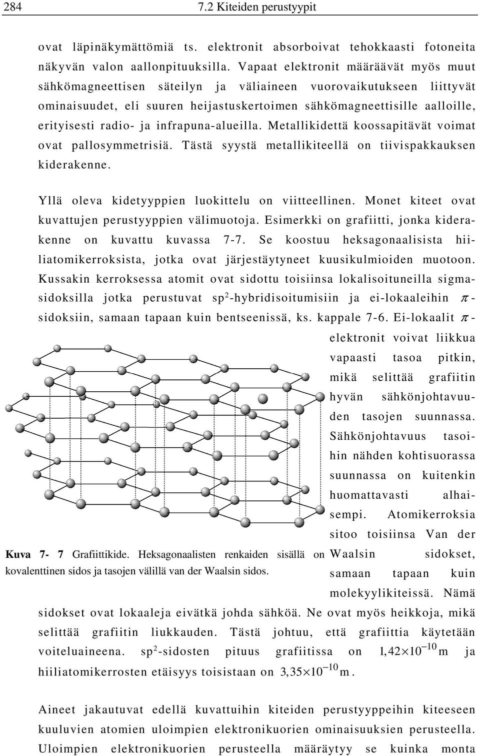 radio- ja infrapuna-alueilla. Metallikidettä koossapitävät voimat ovat pallosymmetrisiä. Tästä syystä metallikiteellä on tiivispakkauksen kiderakenne.