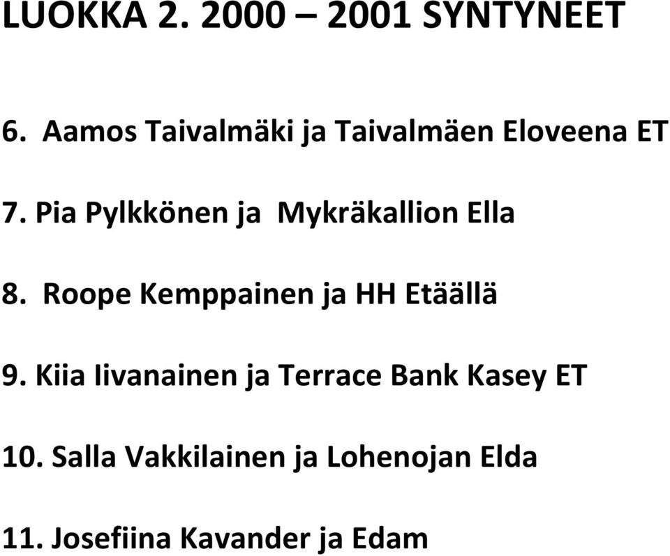 Pia Pylkkönen ja Mykräkallion Ella 8.