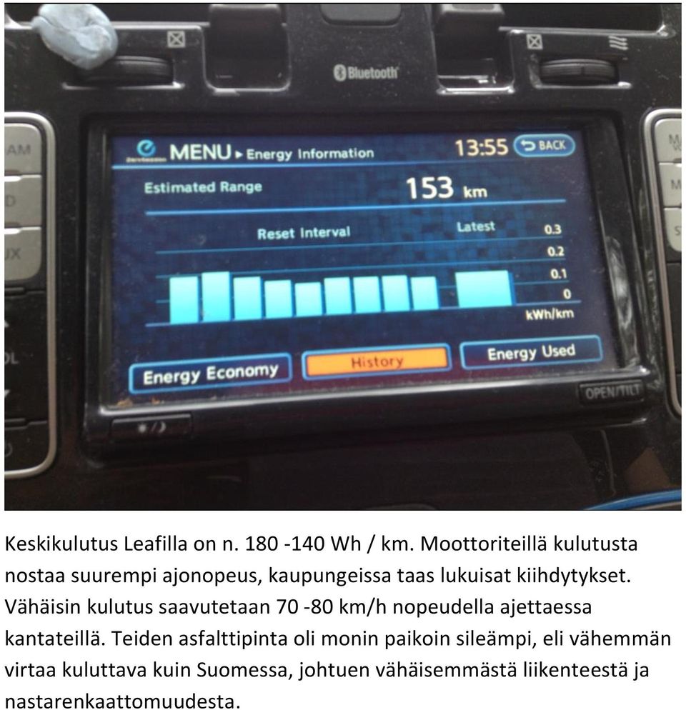 Vähäisin kulutus saavutetaan 70-80 km/h nopeudella ajettaessa kantateillä.