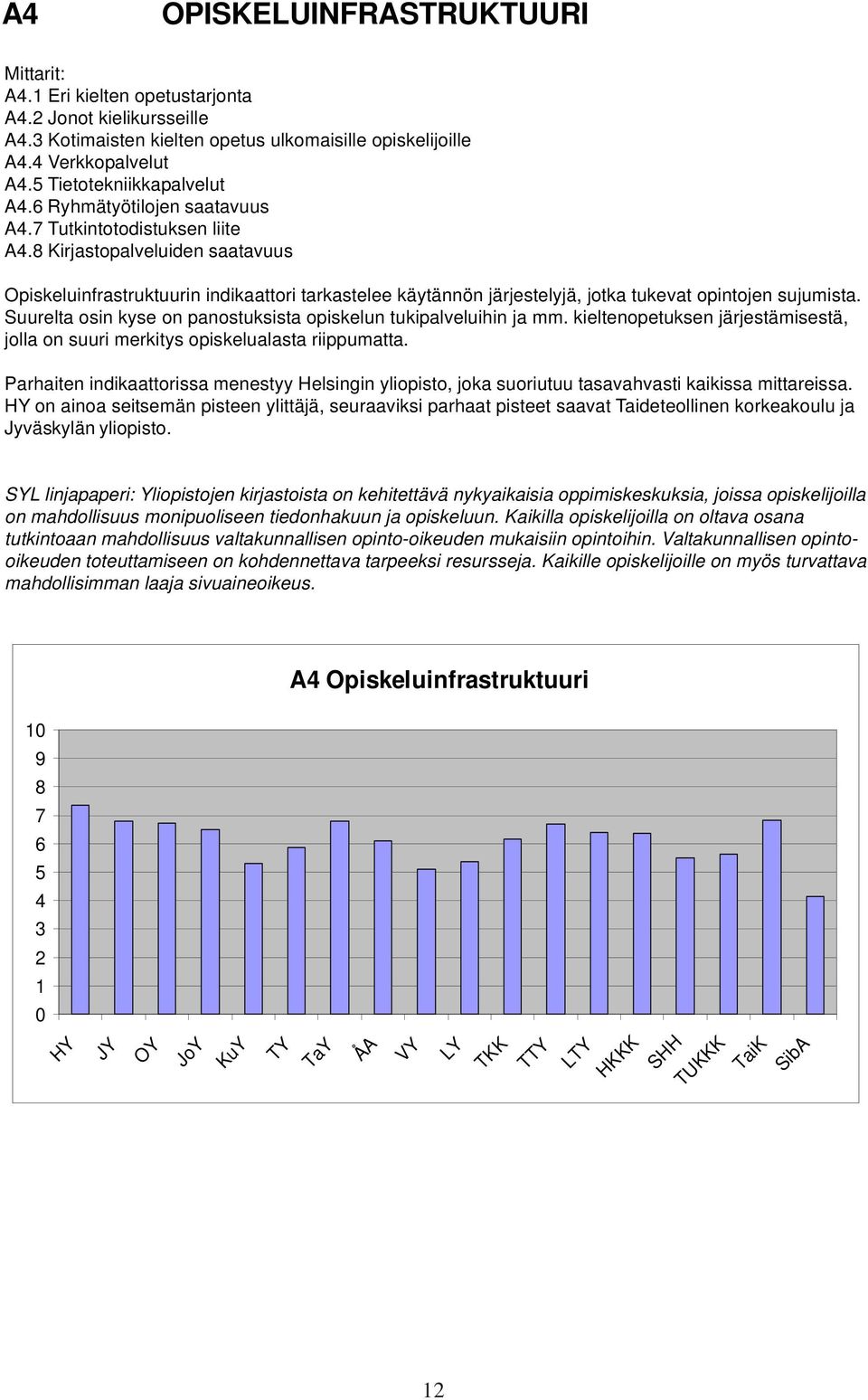 Suurelta osin kyse on panostuksista opiskelun tukipalveluihin ja mm. kieltenopetuksen järjestämisestä, jolla on suuri merkitys opiskelualasta riippumatta.