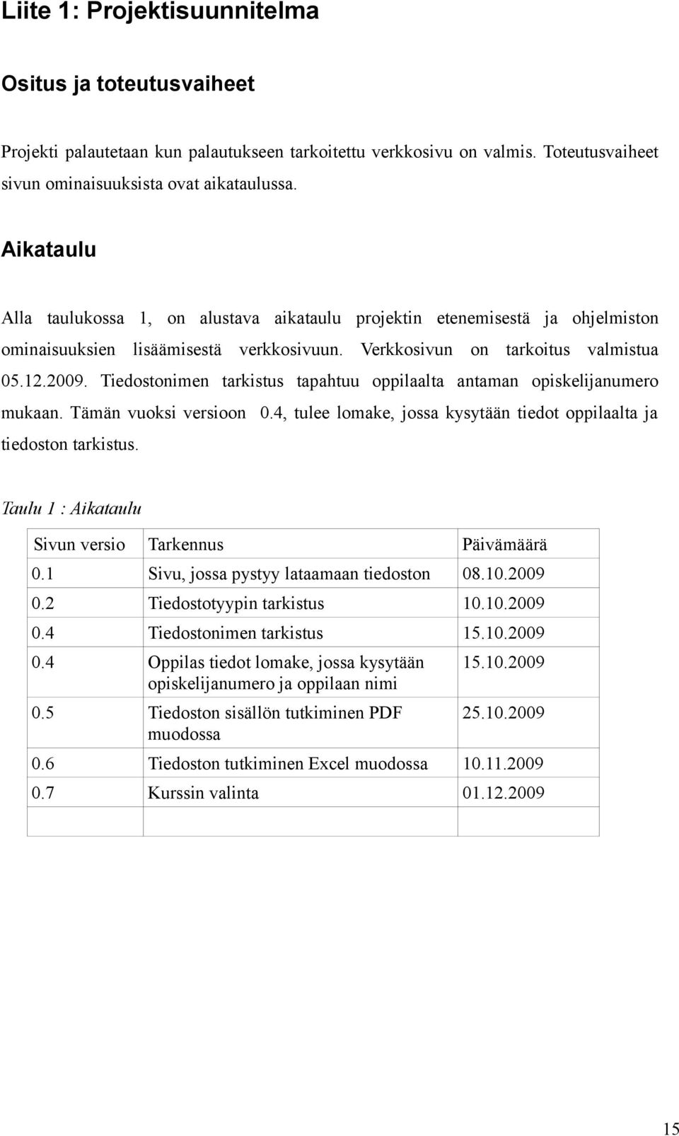 Tiedostonimen tarkistus tapahtuu oppilaalta antaman opiskelijanumero mukaan. Tämän vuoksi versioon 0.4, tulee lomake, jossa kysytään tiedot oppilaalta ja tiedoston tarkistus.