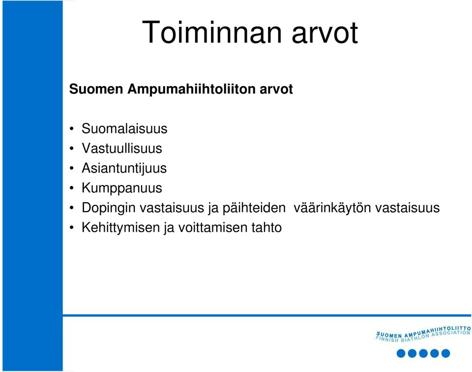 Kumppanuus Dopingin vastaisuus ja päihteiden