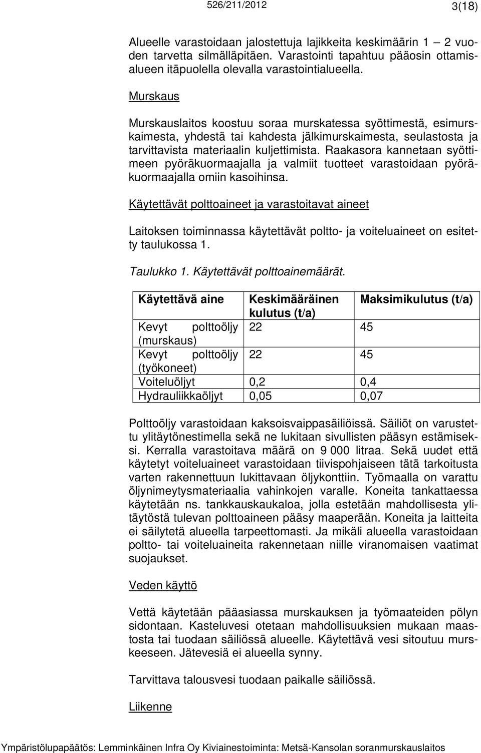 Raakasora kannetaan syöttimeen pyöräkuormaajalla ja valmiit tuotteet varastoidaan pyöräkuormaajalla omiin kasoihinsa.