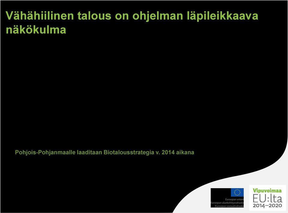 Biokemikaalit ja bioyhdisteet: lisäaineet, päällysteet, pinnoitteet, uutteet Bioenergia: sähkö, lämpö, biopolttoaineet energia- ja materiaalitehokkuuden parantaminen, sivuvirtojen hyödyntäminen