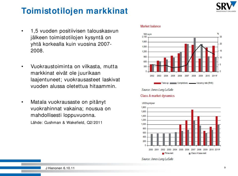 Vuokraustoiminta on vilkasta, mutta markkinat eivät ole juurikaan laajentuneet; vuokrausasteet
