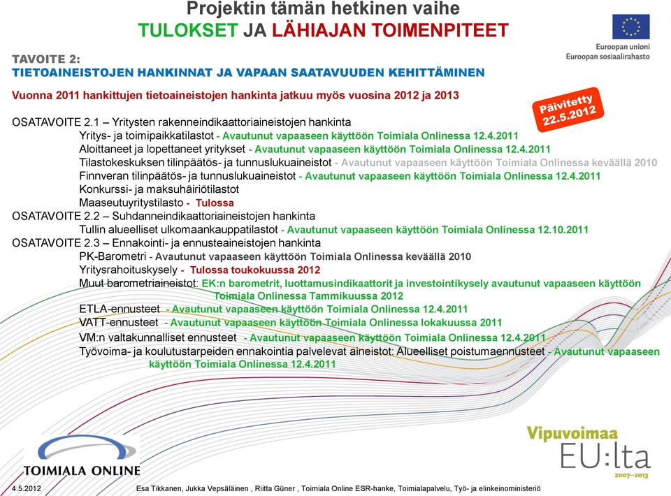 2011 Aloittaneet ja lopettaneet yritykset - Avautunut vapaaseen käyttöön Toimiala Onlinessa 12.4.