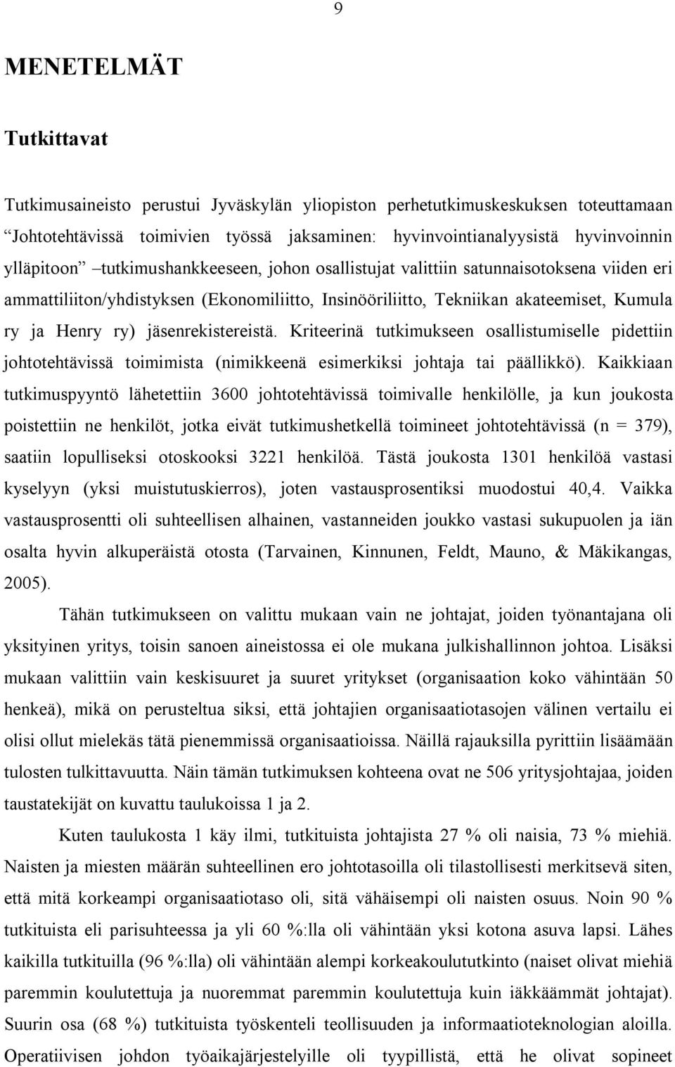 jäsenrekistereistä. Kriteerinä tutkimukseen osallistumiselle pidettiin johtotehtävissä toimimista (nimikkeenä esimerkiksi johtaja tai päällikkö).