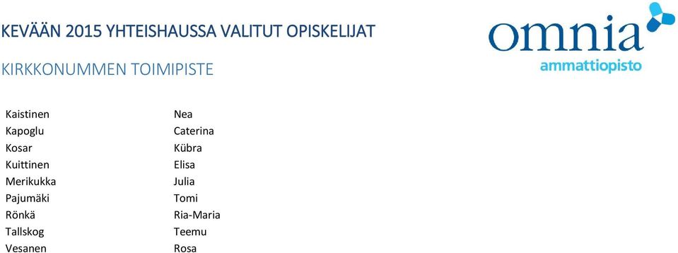 Pajumäki Rönkä Tallskog Vesanen Nea