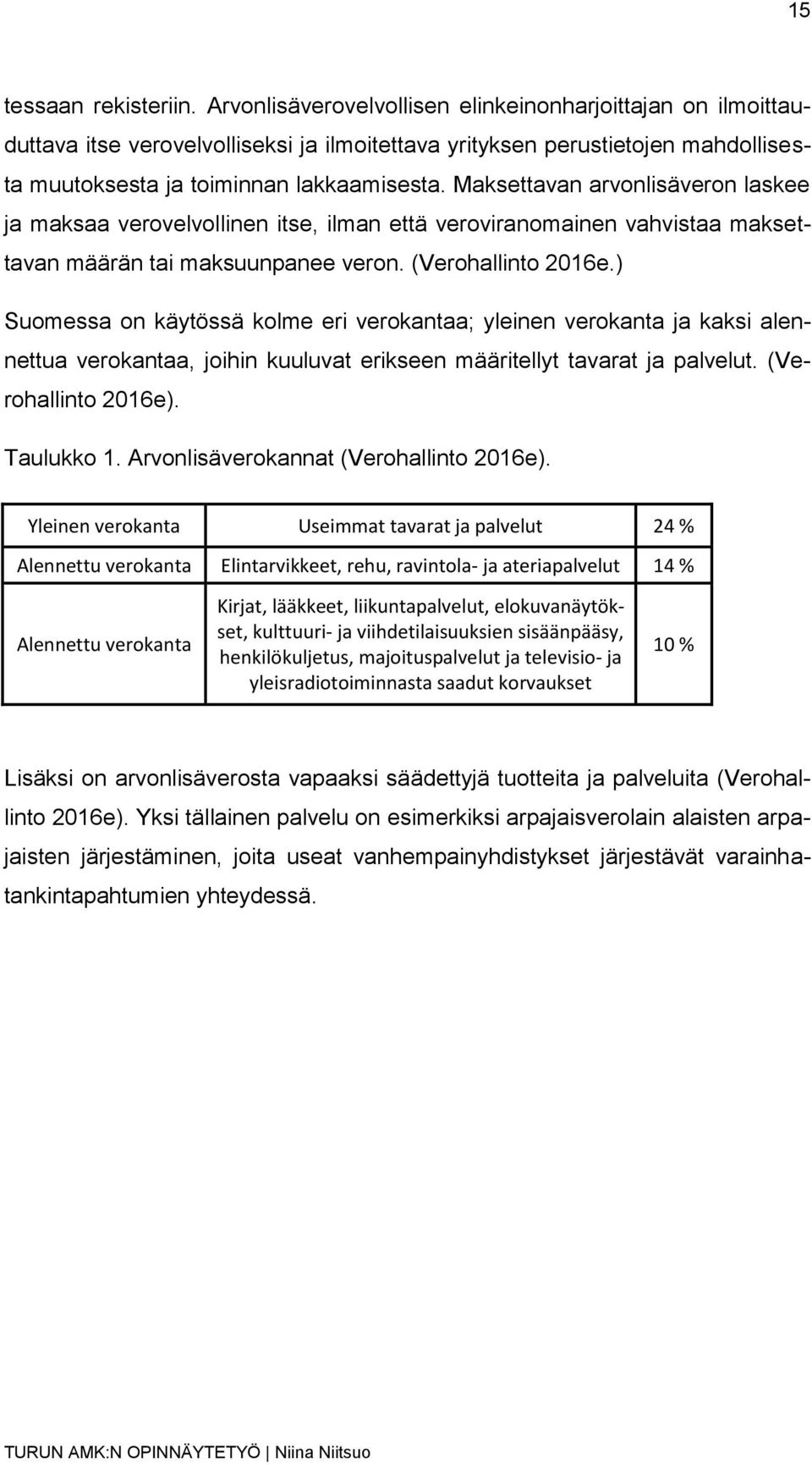 Maksettavan arvonlisäveron laskee ja maksaa verovelvollinen itse, ilman että veroviranomainen vahvistaa maksettavan määrän tai maksuunpanee veron. (Verohallinto 2016e.