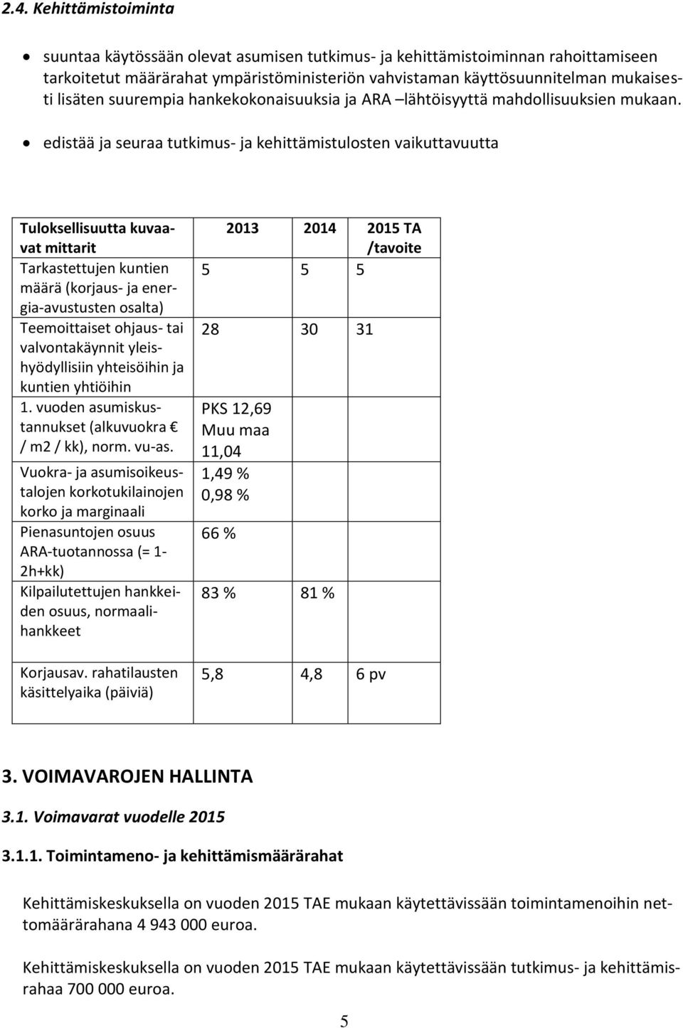 edistää ja seuraa tutkimus- ja kehittämistulosten vaikuttavuutta Tuloksellisuutta kuvaavat mittarit Tarkastettujen kuntien määrä (korjaus- ja energia-avustusten osalta) Teemoittaiset ohjaus- tai