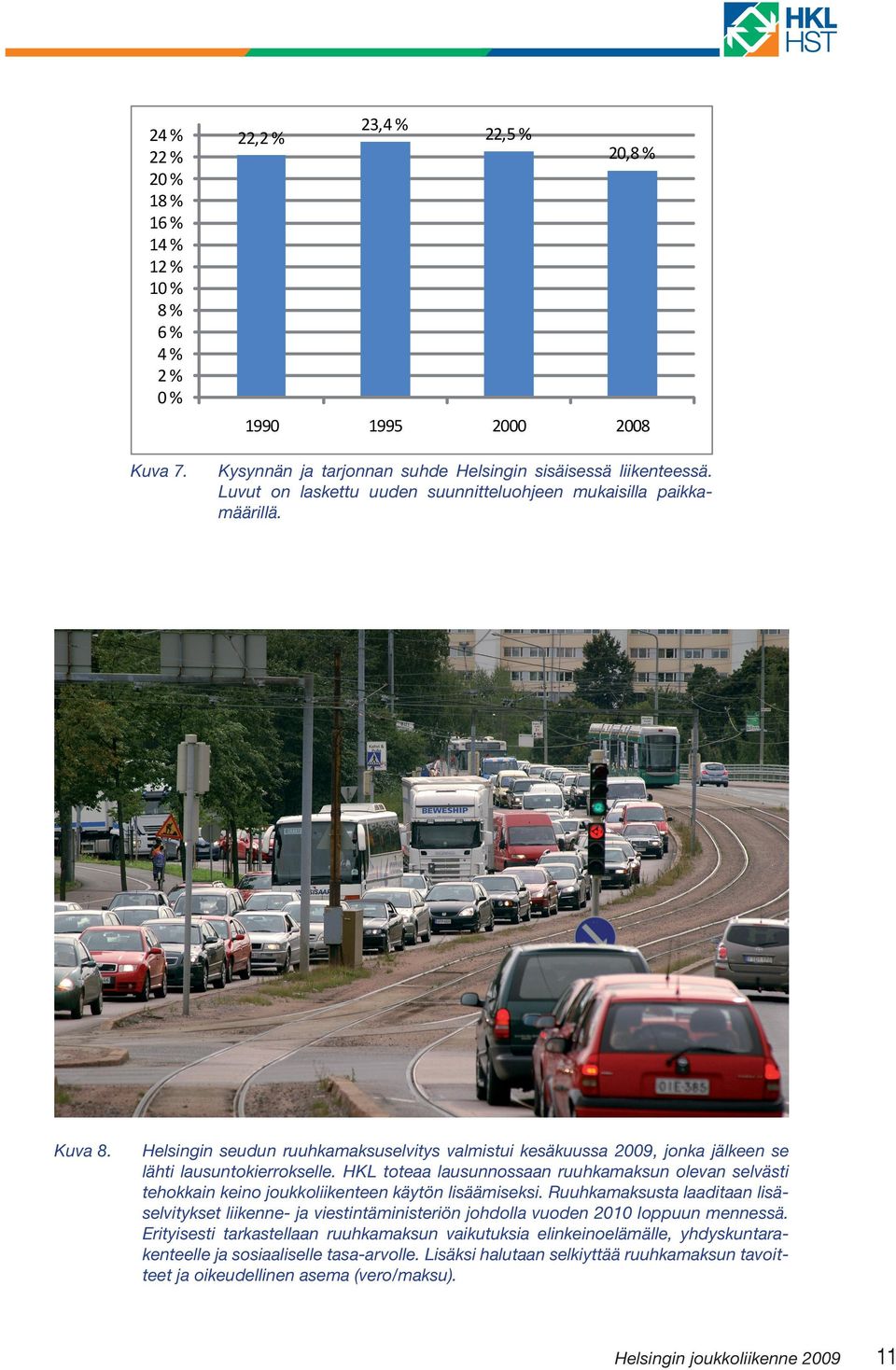 HKL toteaa lausunnossaan ruuhkamaksun olevan selvästi tehokkain keino joukkoliikenteen käytön lisäämiseksi.