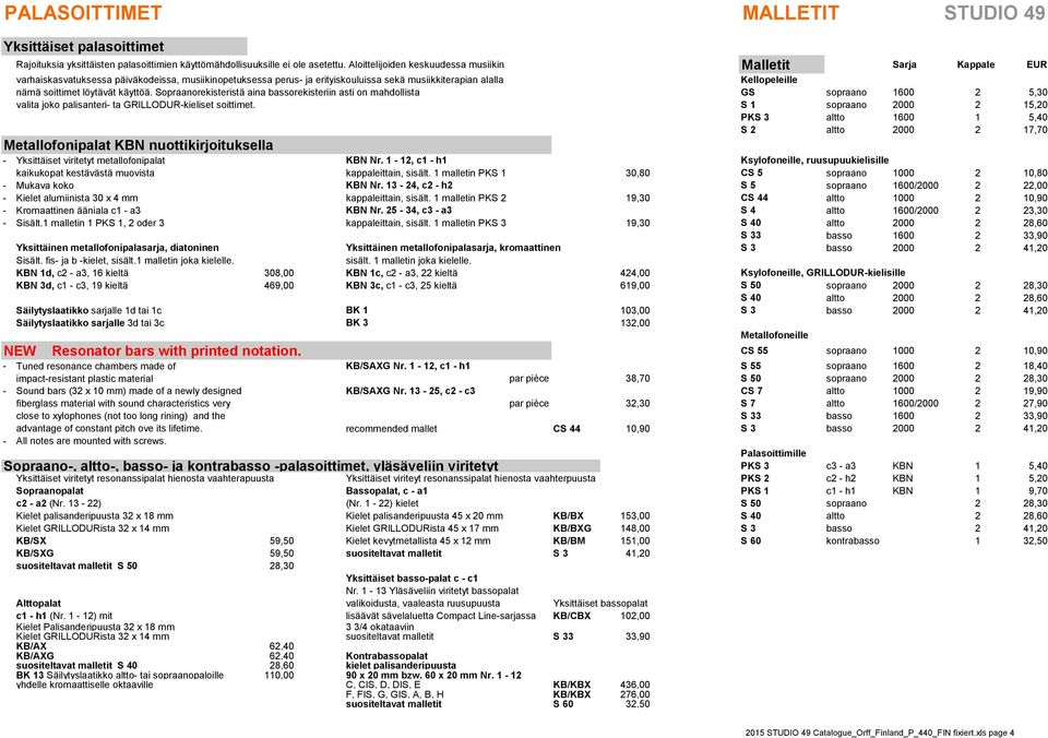 soittimet löytävät käyttöä. Sopraanorekisteristä aina bassorekisteriin asti on mahdollista GS sopraano 1600 2 5,30 valita joko palisanteri- ta GRILLODUR-kieliset soittimet.