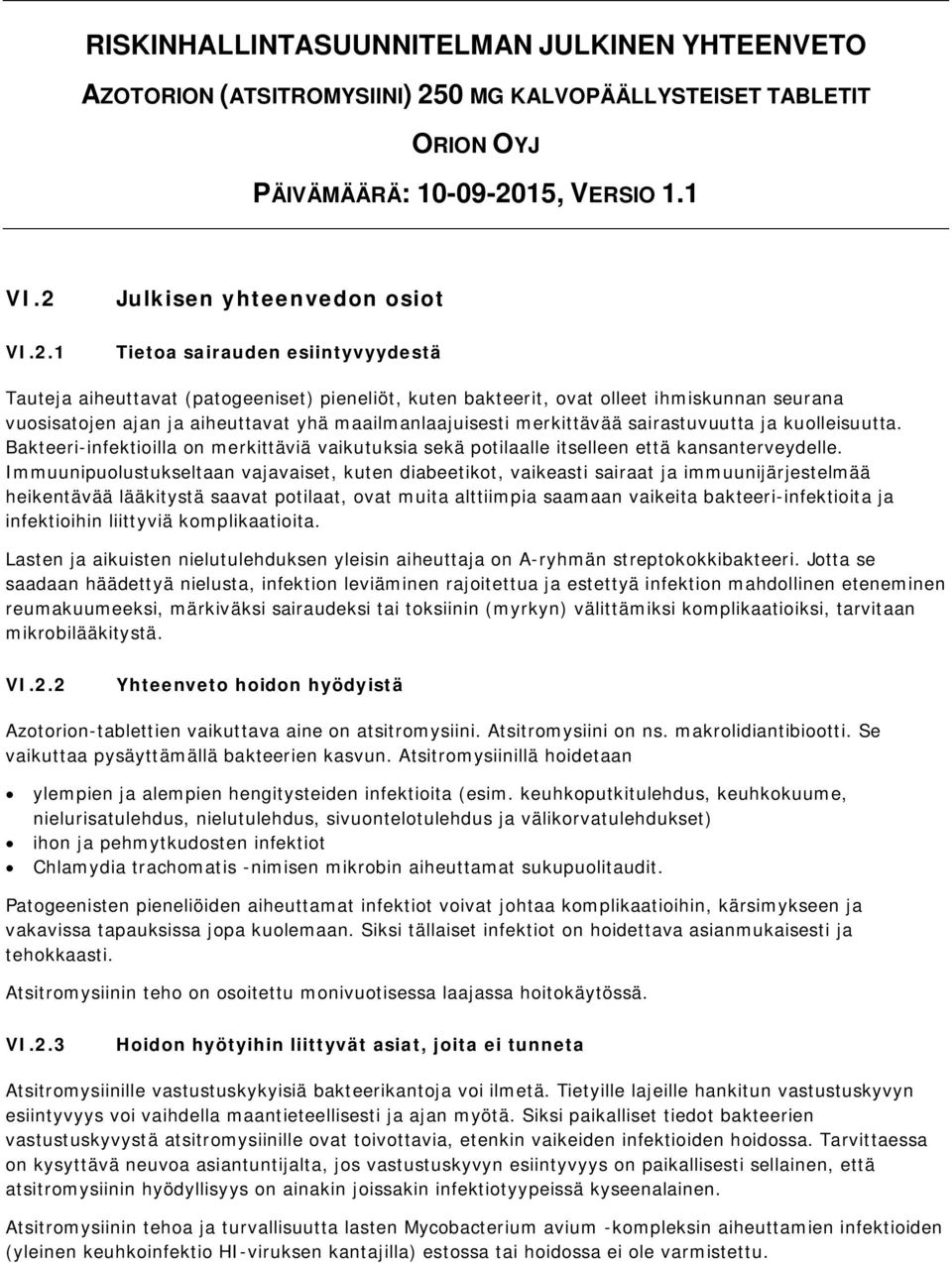 15, VERSIO 1.1 VI.2 