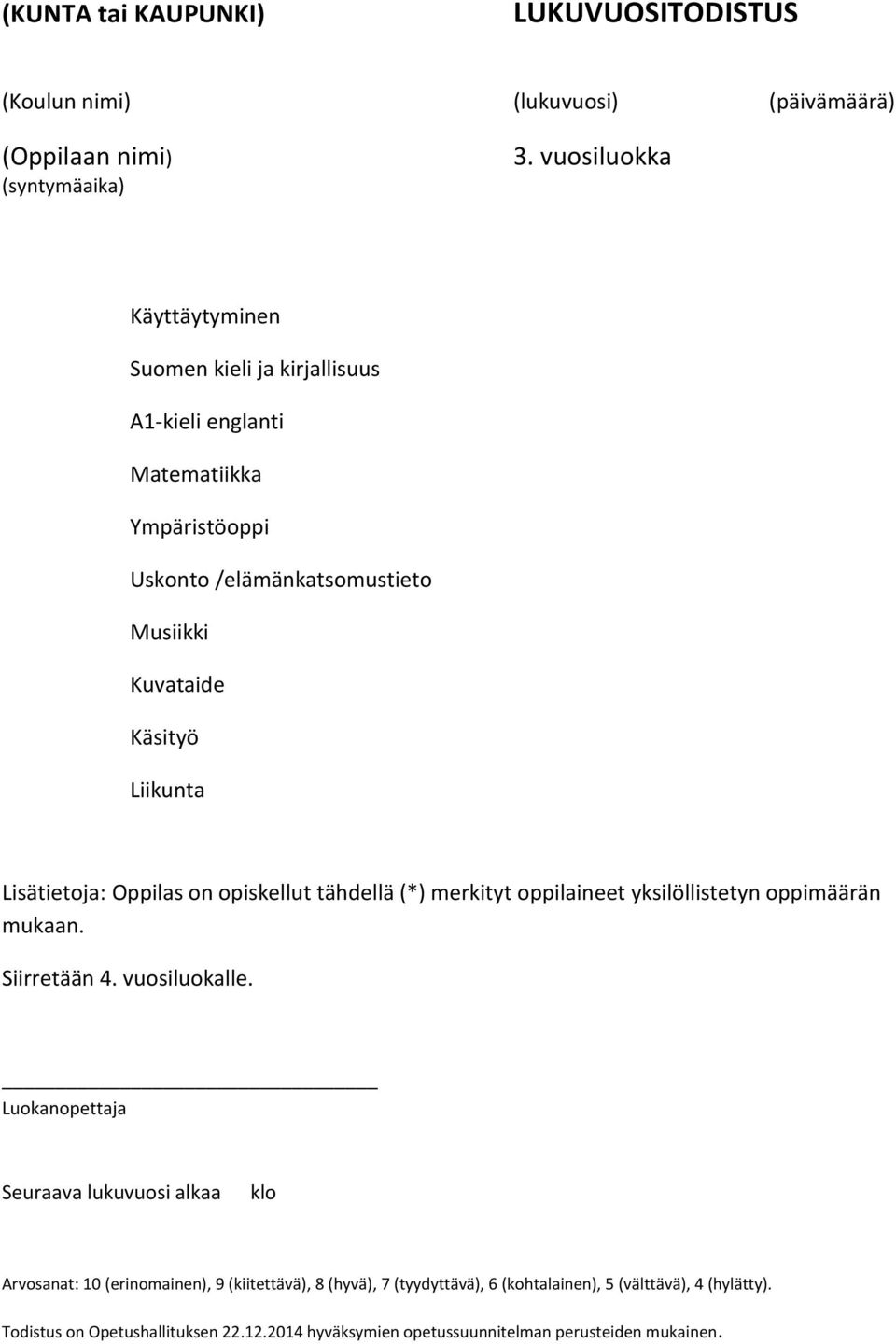 4. vuosiluokalle.