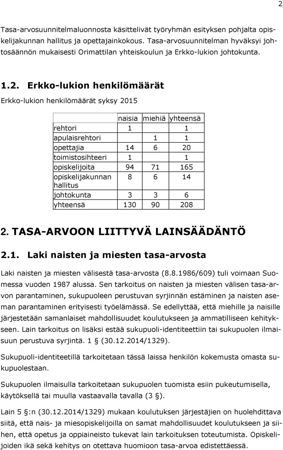 Erkko-lukion henkilömäärät Erkko-lukion henkilömäärät syksy 2015 naisia miehiä yhteensä rehtori 1 1 apulaisrehtori 1 1 opettajia 14 6 20 toimistosihteeri 1 1 opiskelijoita 94 71 165 opiskelijakunnan