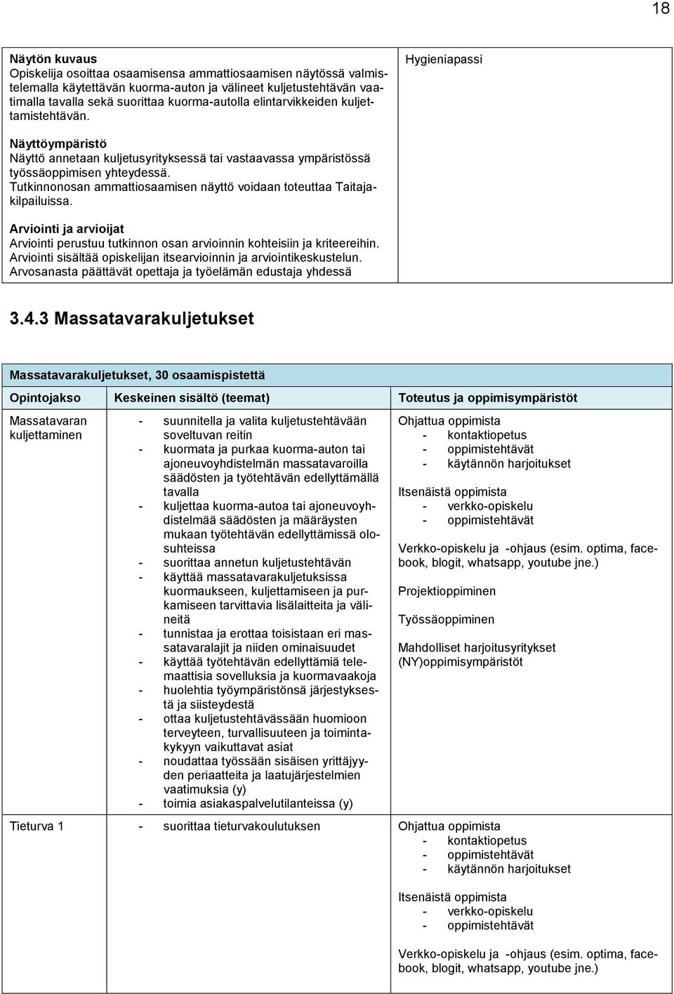 Tutkinnonosan ammattiosaamisen näyttö voidaan toteuttaa Taitajakilpailuissa. Arviointi ja arvioijat Arviointi perustuu tutkinnon osan arvioinnin kohteisiin ja kriteereihin.