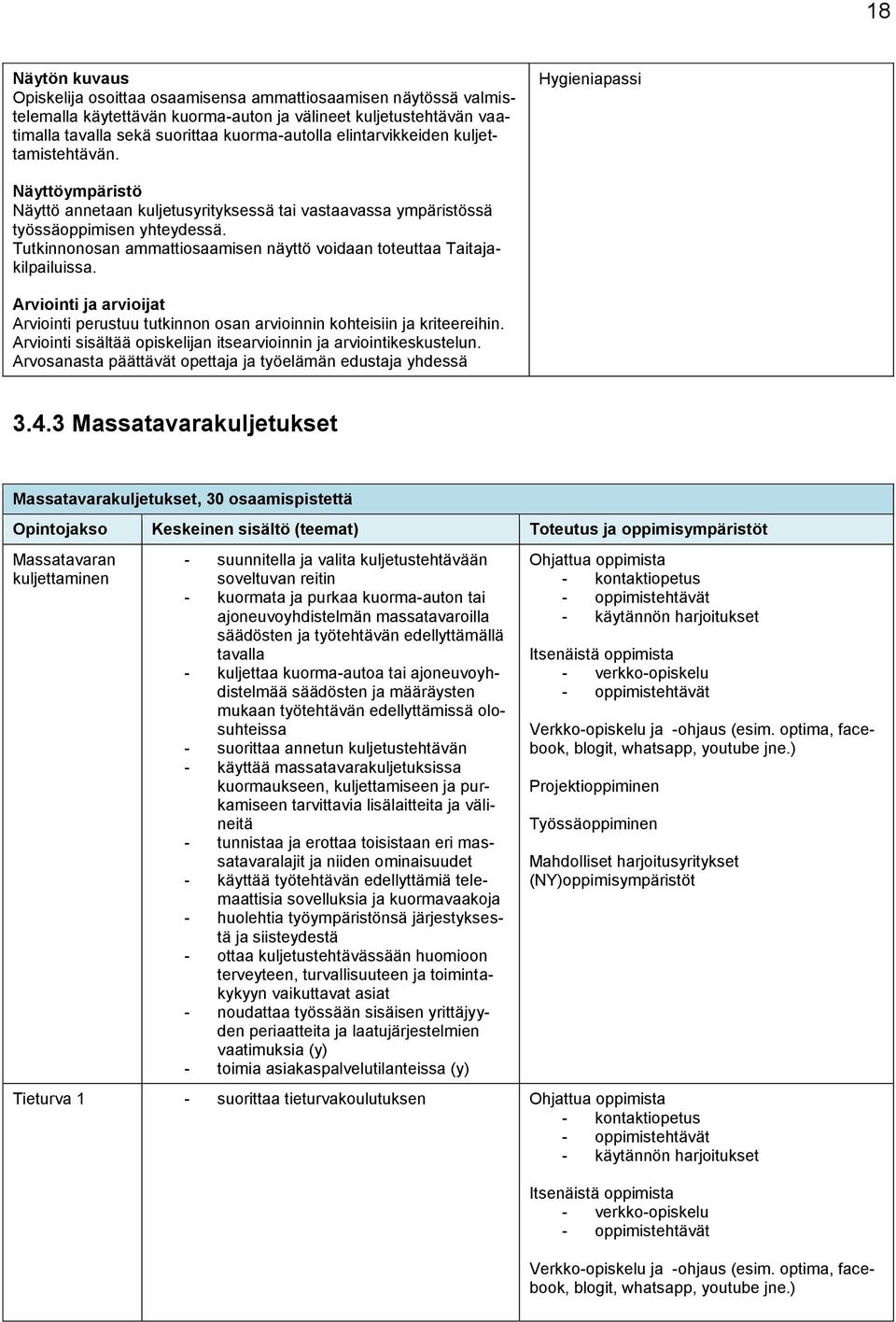 Tutkinnonosan ammattiosaamisen näyttö voidaan toteuttaa Taitajakilpailuissa. Arviointi ja arvioijat Arviointi perustuu tutkinnon osan arvioinnin kohteisiin ja kriteereihin.