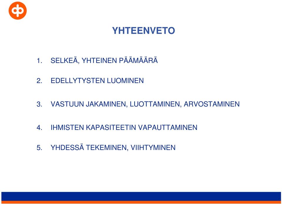 VASTUUN JAKAMINEN, LUOTTAMINEN, ARVOSTAMINEN 4.