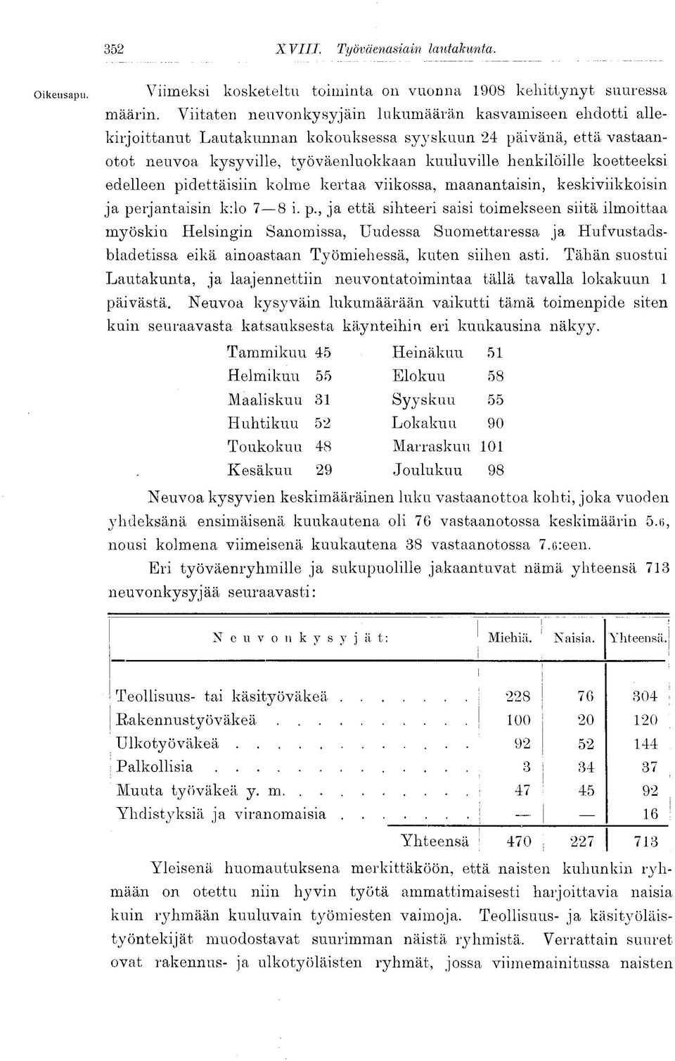 koetteeksi edelleen pidettäisiin kolme kertaa viikossa, maanantaisin, keskiviikkoisin ja perjantaisin k:lo 7 8 i. p., ja että sihteeri saisi toimekseen siitä ilmoittaa myöskin Helsingin Sanomissa, Uudessa Suomettaressa ja Hufvustadsbladetissa eikä ainoastaan Työmiehessä, kuten siihen asti.