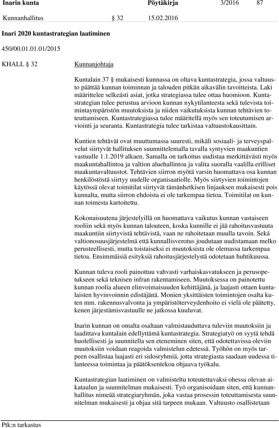 Inari 2020 kuntastrategian laatiminen 450/00.01.