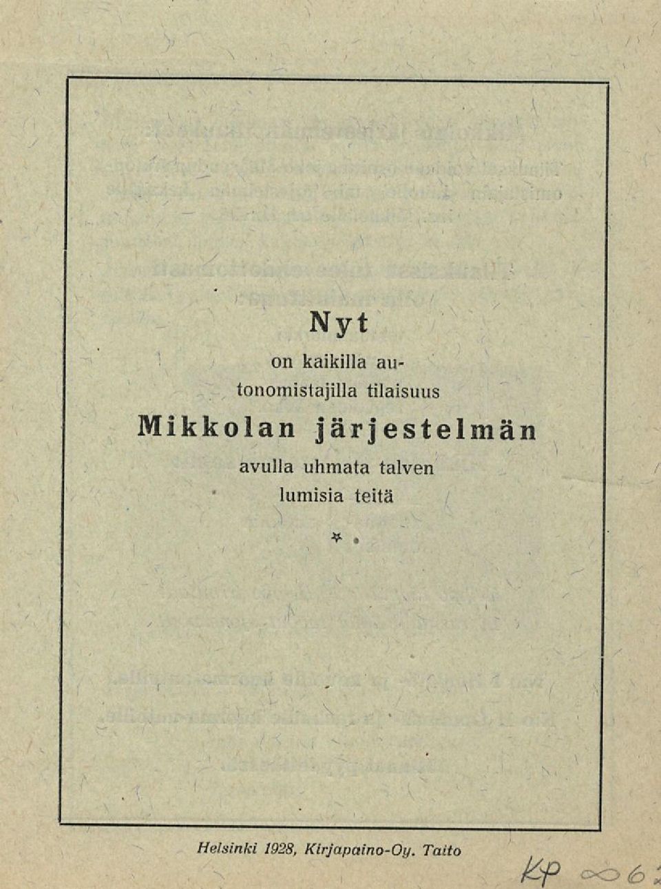 Mikkolan järjestelmän avulla