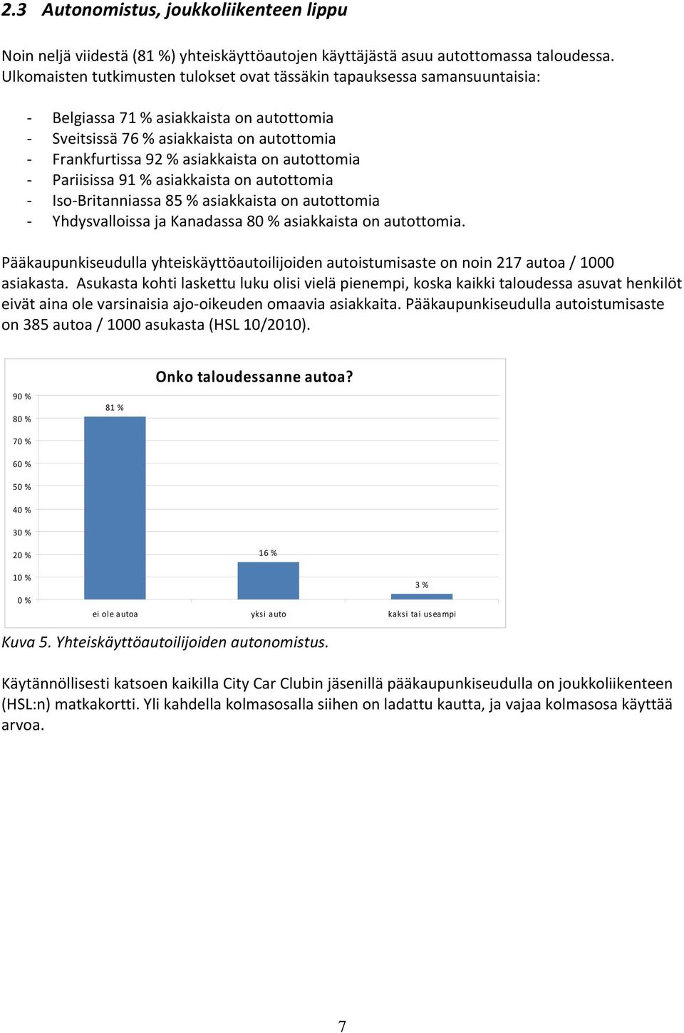 autottomia Pariisissa 91 % asiakkaista on autottomia Iso Britanniassa 85 % asiakkaista on autottomia Yhdysvalloissa ja Kanadassa 80 % asiakkaista on autottomia.