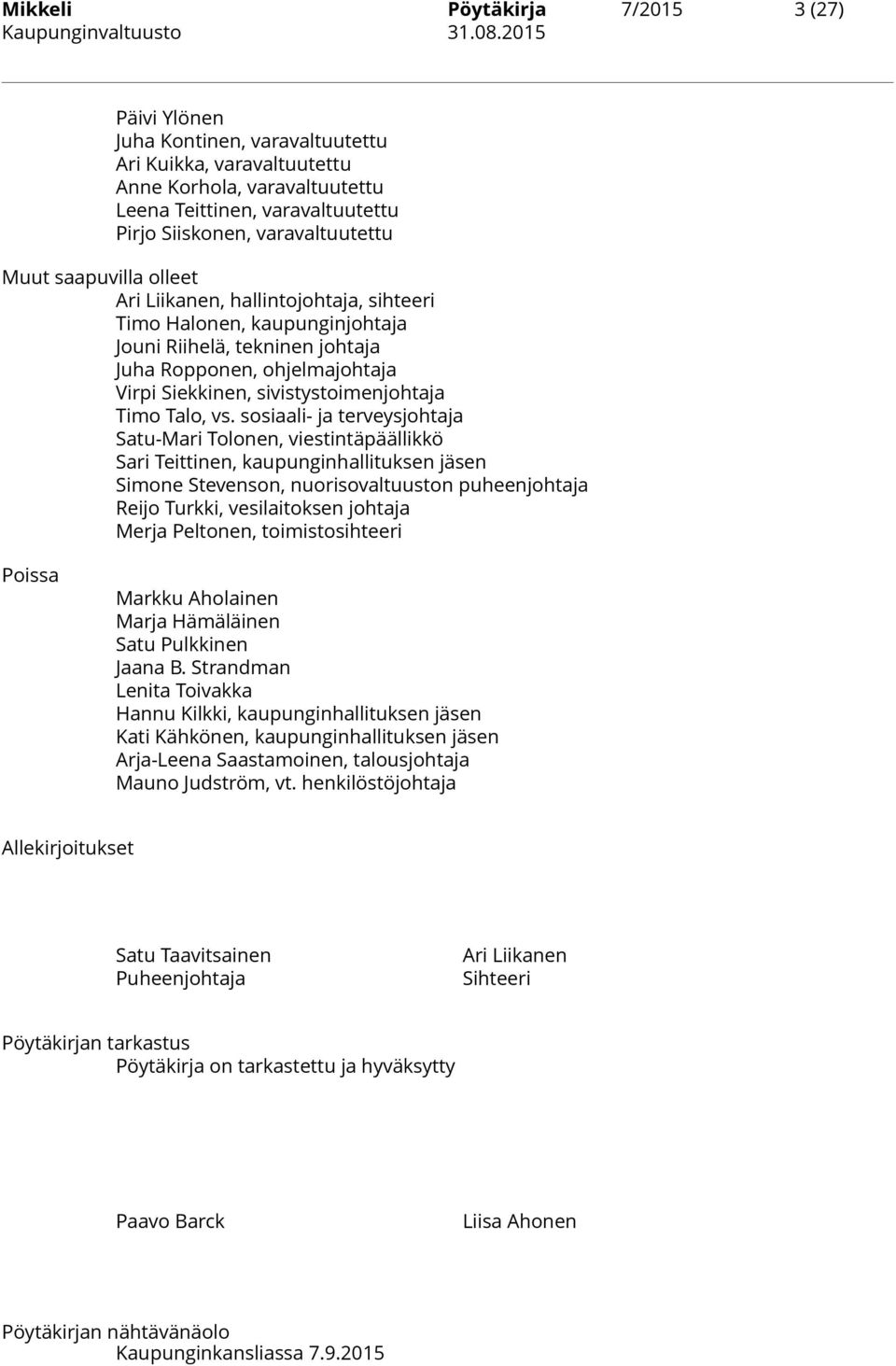 sivistystoimenjohtaja Timo Talo, vs.