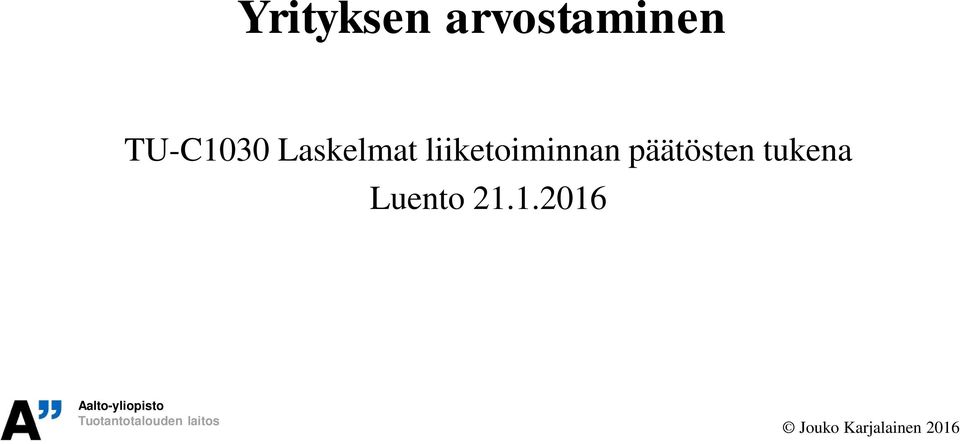 liiketoiminnan