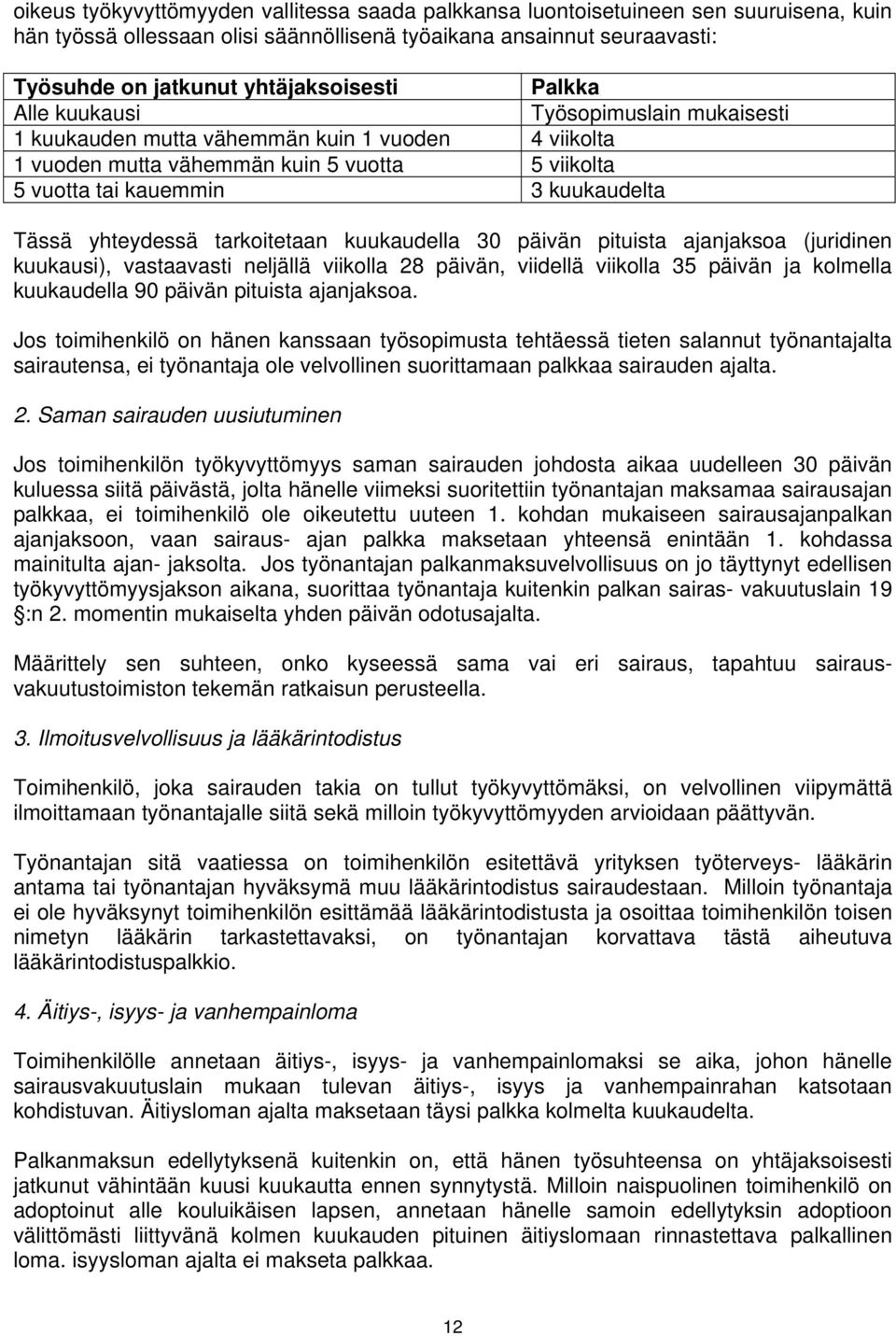 yhteydessä tarkoitetaan kuukaudella 30 päivän pituista ajanjaksoa (juridinen kuukausi), vastaavasti neljällä viikolla 28 päivän, viidellä viikolla 35 päivän ja kolmella kuukaudella 90 päivän pituista