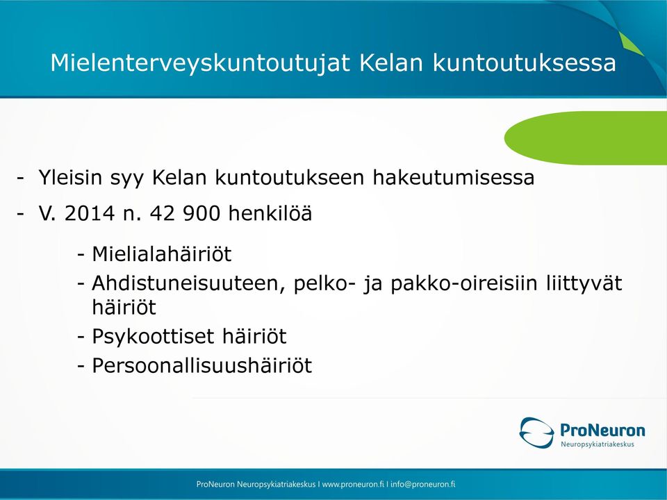 42 900 henkilöä - Mielialahäiriöt - Ahdistuneisuuteen, pelko-