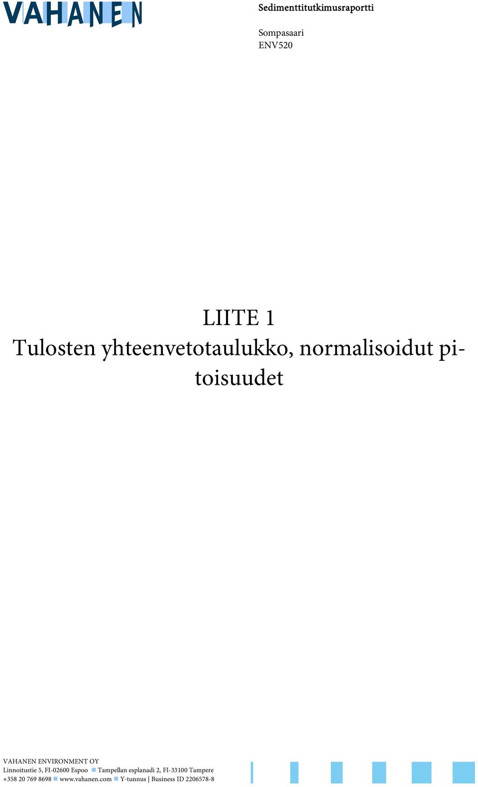 OY Linnoitustie 5, FI-02600 Espoo Tampellan esplanadi 2, FI-33100