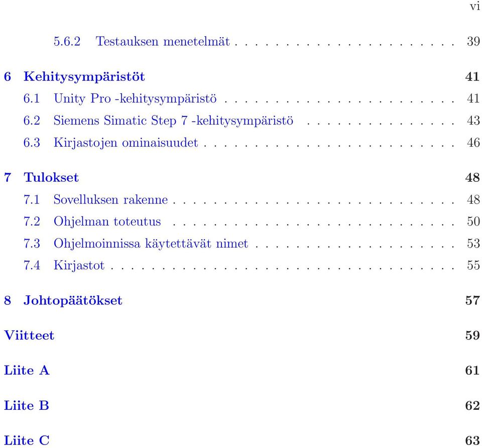 ........................... 50 7.3 Ohjelmoinnissa käytettävät nimet.................... 53 7.4 Kirjastot.